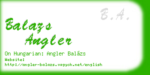 balazs angler business card